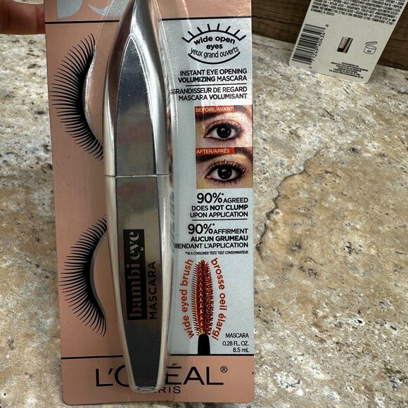 Lot Of 2 Loreal Bambi Eye Mascara .28 fl oz - 402 Black Brown Wide Open Eyes - Picture 4 of 9